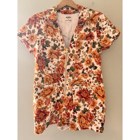 Show Me Your MuMu Ranch Romper‎ Desert Rose Denim Women's SizeXXL - Picture 1 of 4